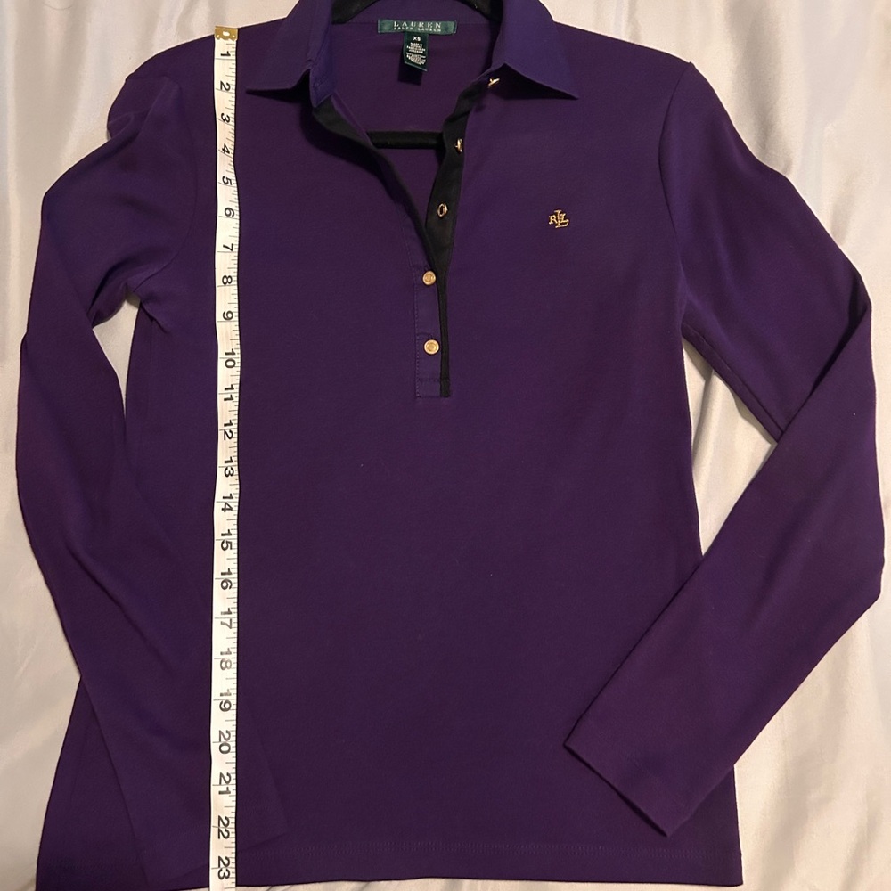 Long Sleeve Polo Shirt, Size XS